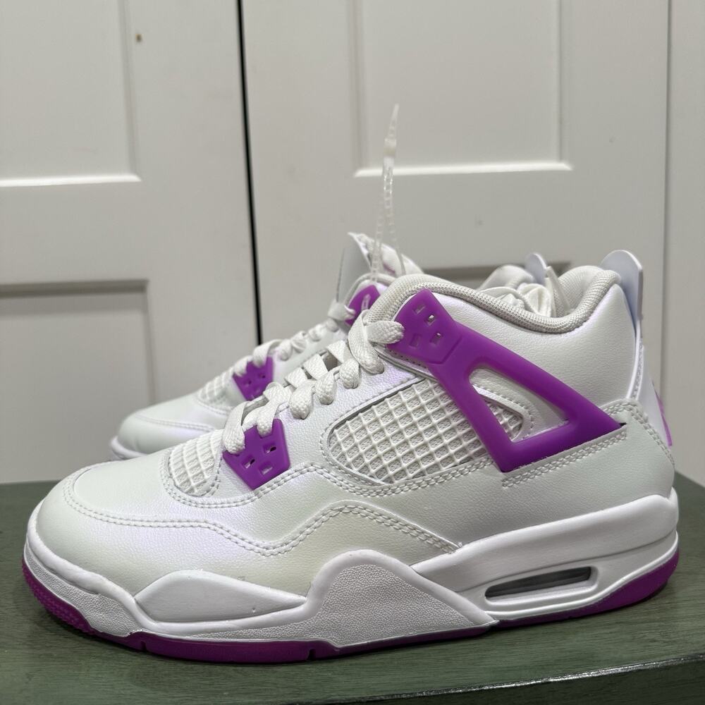 New Air Jordan 4 Retro GS 'Hyper Violet' White Size 6Y FQ1314-151 B Grade